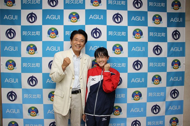 とびうお杯第30回全国少年少女水泳競技大会に出場する中野有香子さん(英比小学校6年)