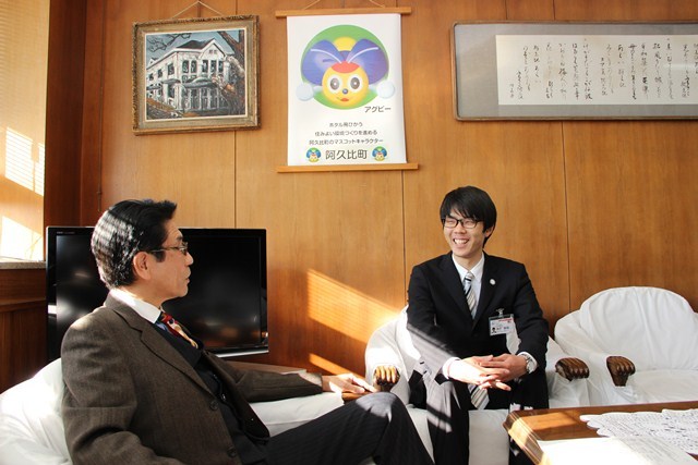 田中さんと語らう町長