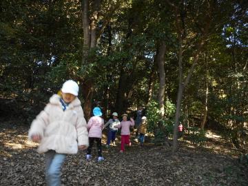 森を探検する子どもたち