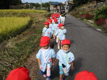 友達と手をつないで歩く子ども達。