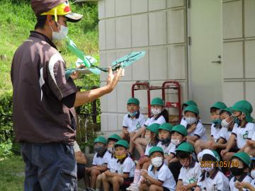 澤田先生の話を聞く子ども達。