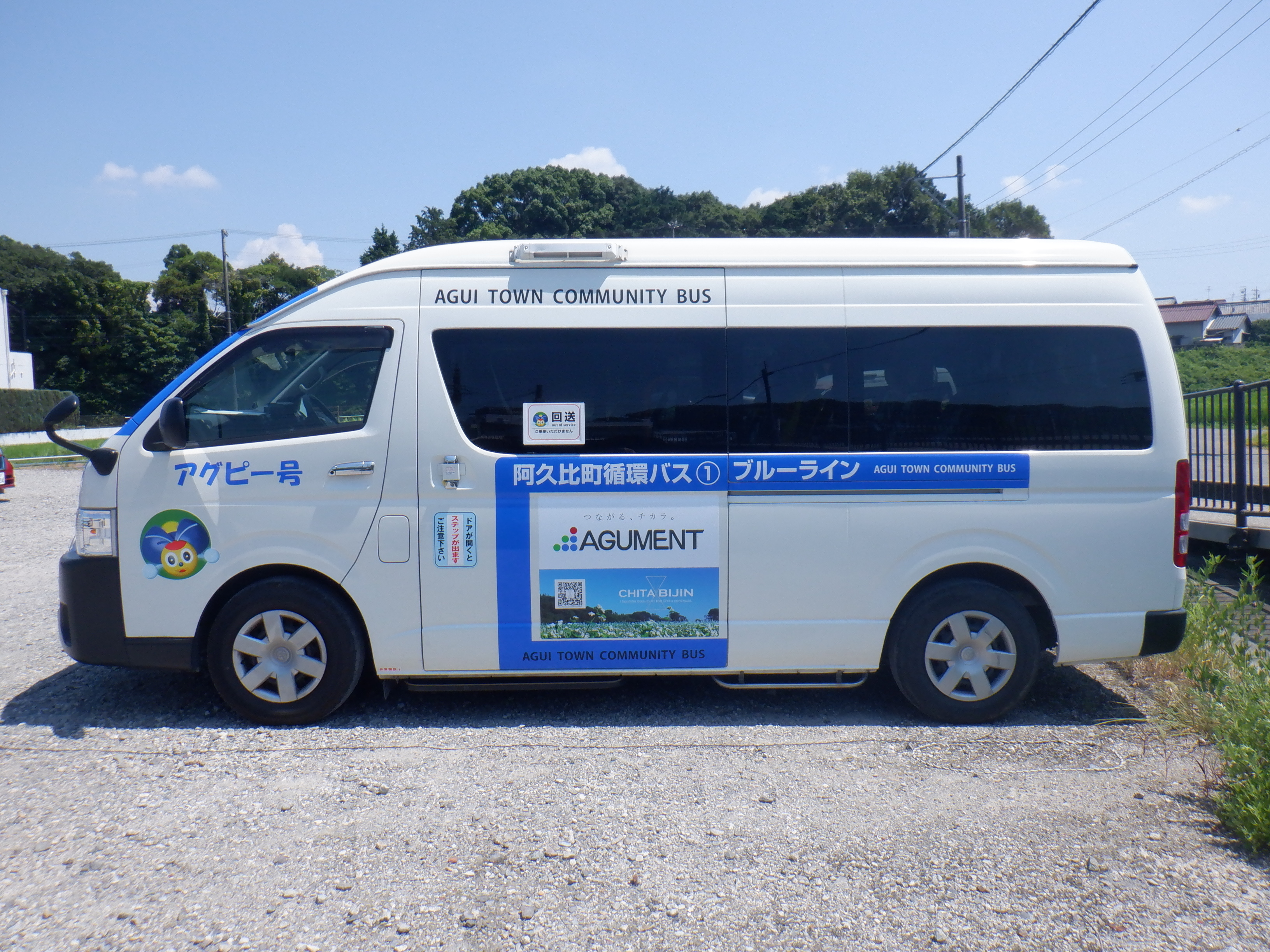 アグピー号ブルー車両の広告