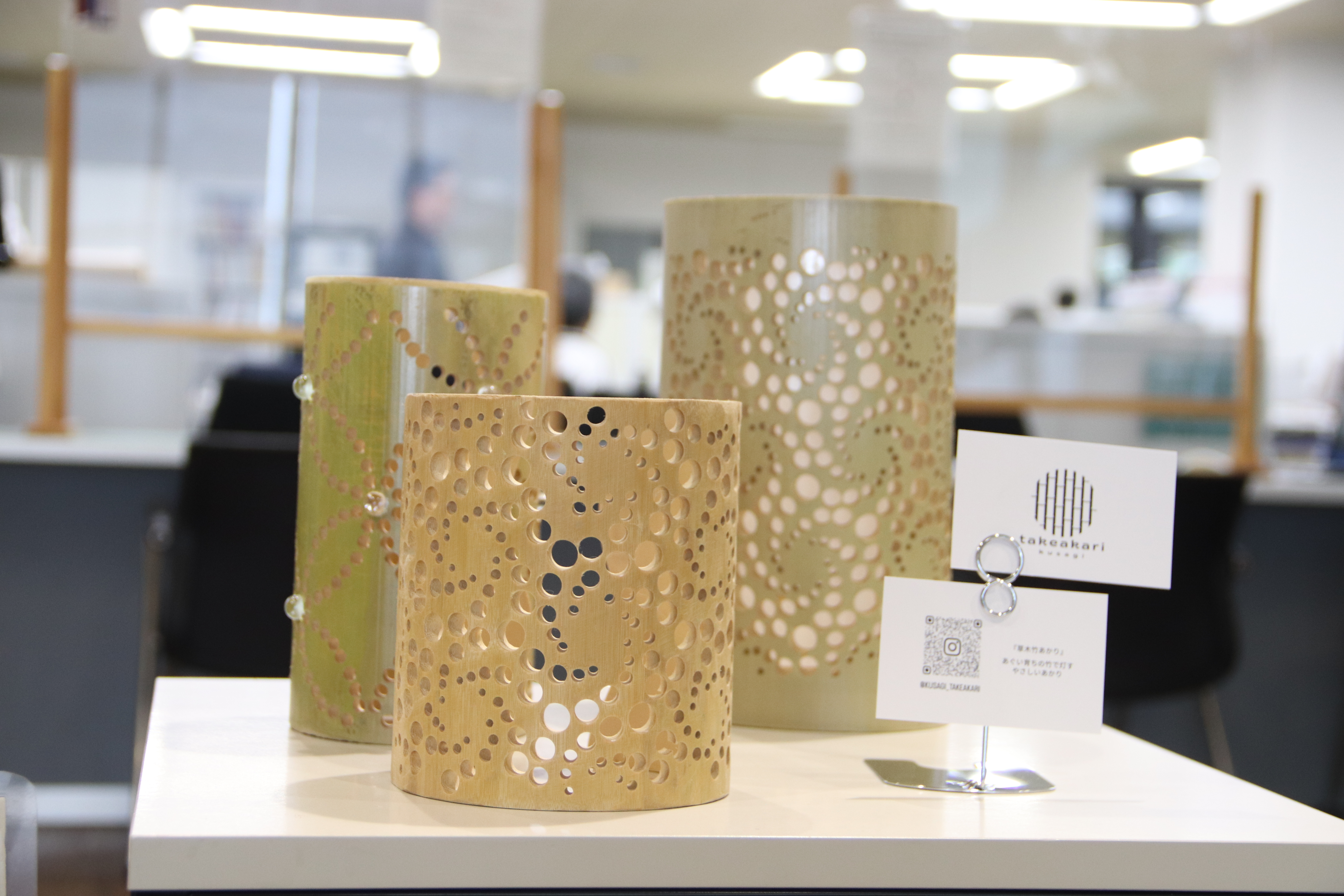 竹灯籠の展示をしています | 阿久比町